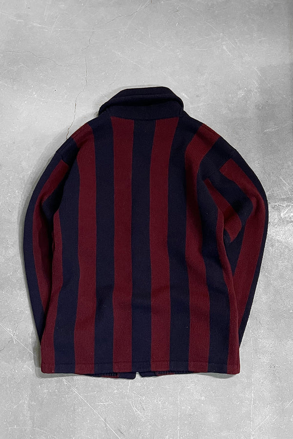 90'S LAMBSWOOL CARDIGAN / STRIPE [SIZE: M USED]