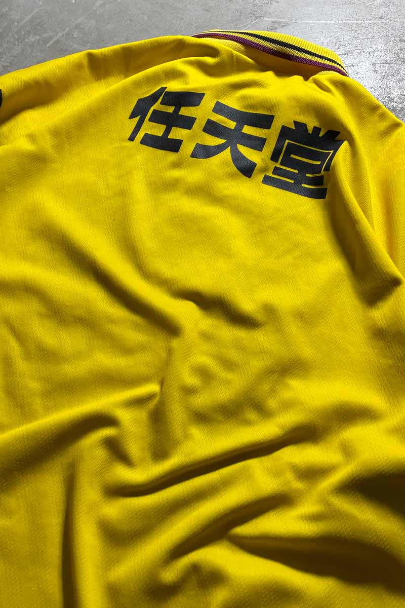 96-98 KYOTO PURPLE SANGA FOOTBALL GAME SHIRT / YELLOW [SIZE: XL USED]