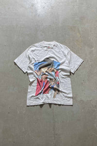 MADE IN USA 90'S LUXOTTICA PRINT T-SHIRT / WHITE [SIZE: L USED]