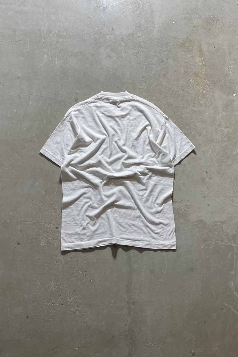 MADE IN USA 90'S LUXOTTICA PRINT T-SHIRT / WHITE [SIZE: L USED]