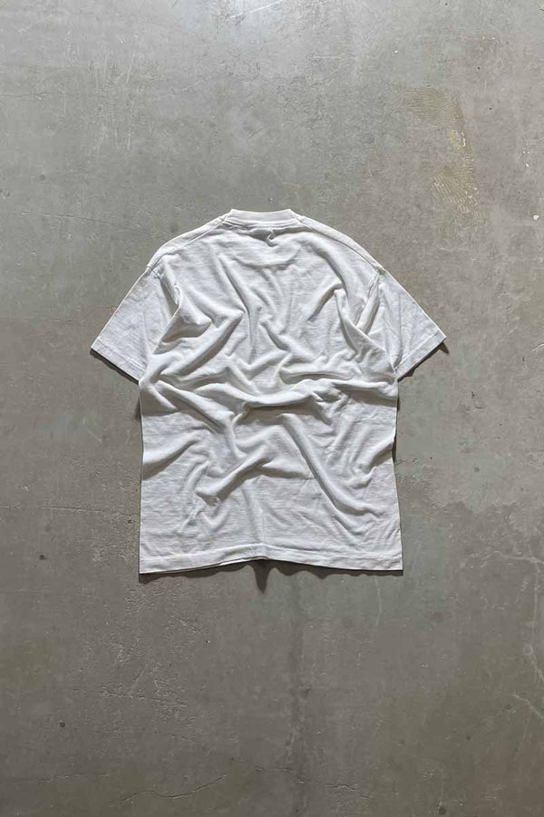 MADE IN USA 90'S LUXOTTICA PRINT T-SHIRT / WHITE [SIZE: L USED]
