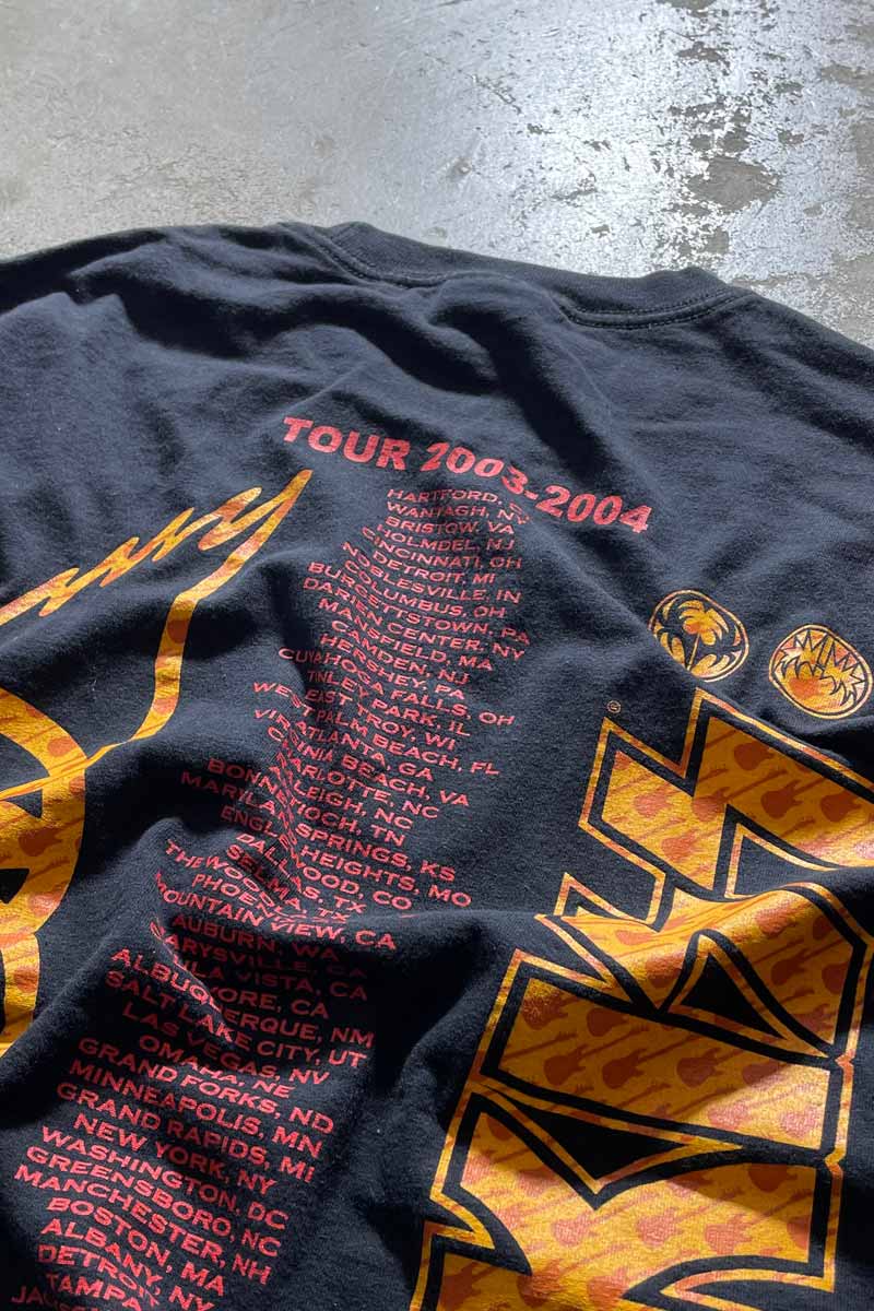 MADE IN MEXICO 03-04 KISS AEROSMITH TOUR BAND T-SHIRT / BLACK [SIZE: L USED]
