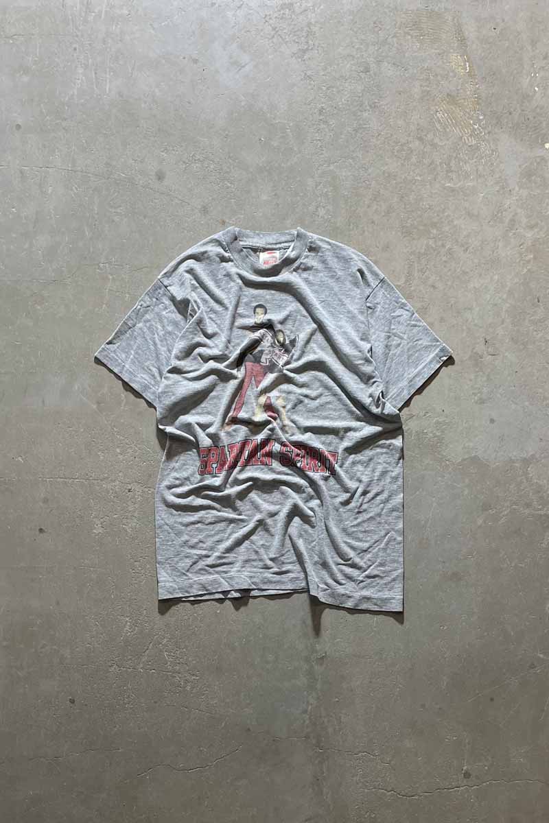 MADE IN USA 90'S SPARTAN SPIRIT T-SHIRT / GREY [SIZE: M USED]