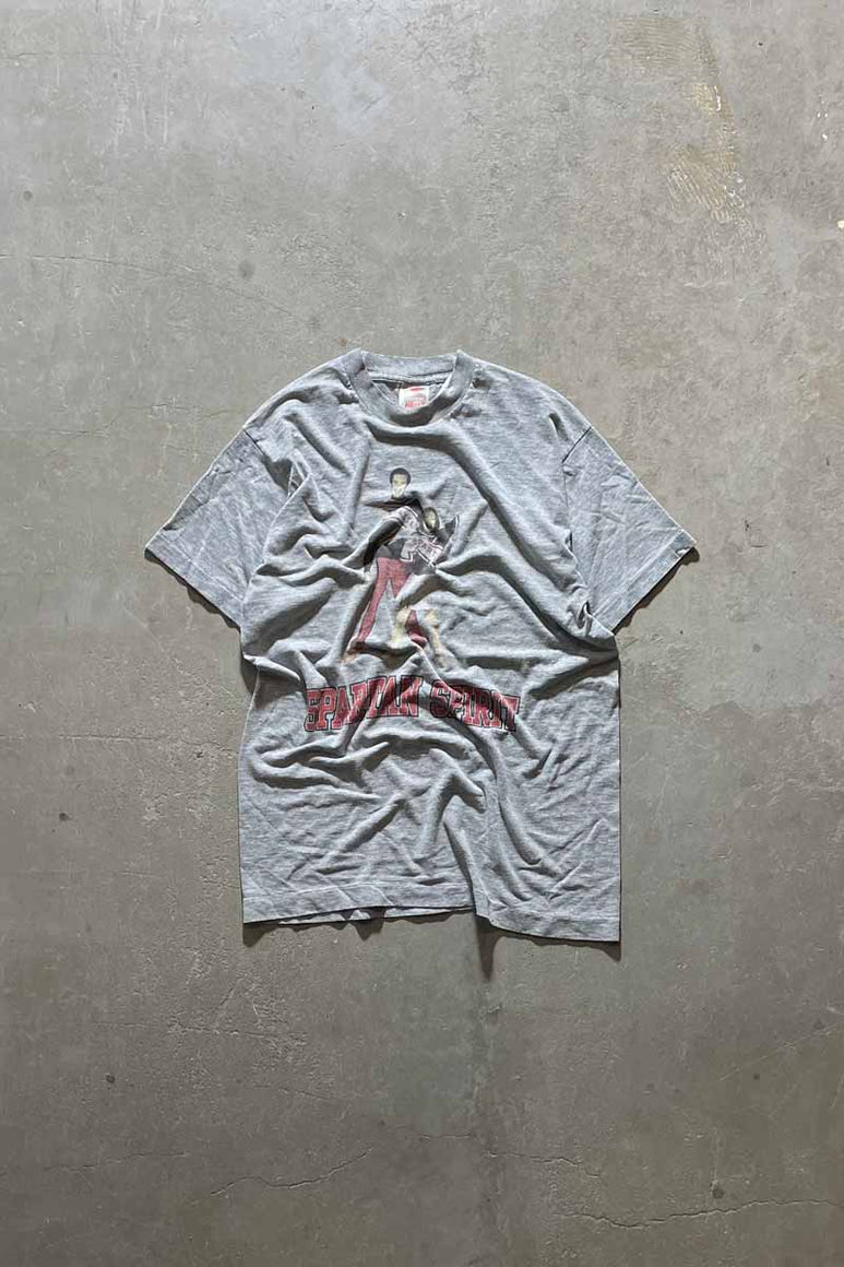 MADE IN USA 90'S SPARTAN SPIRIT T-SHIRT / GREY [SIZE: M USED]