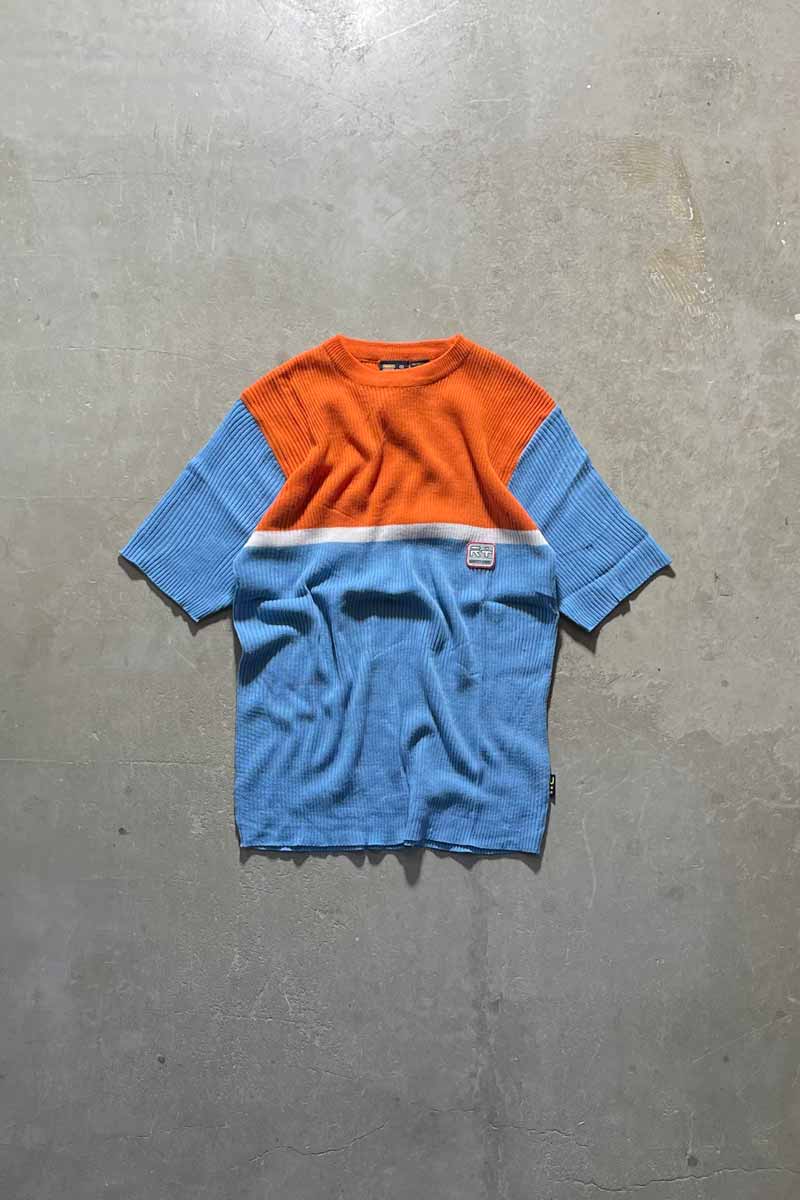 Y2K EARLY 00'S KNIT T-SHIRT / ORANGE [SIZE:M DEADSTOCK/NOS]
