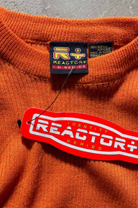 Y2K EARLY 00'S KNIT T-SHIRT / ORANGE [SIZE:M DEADSTOCK/NOS]