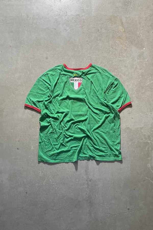 MADE IN MEXICO Y2K EARLY 00'S RINGER T-SHIRT / GREEN [SIZE: 2XL USED]