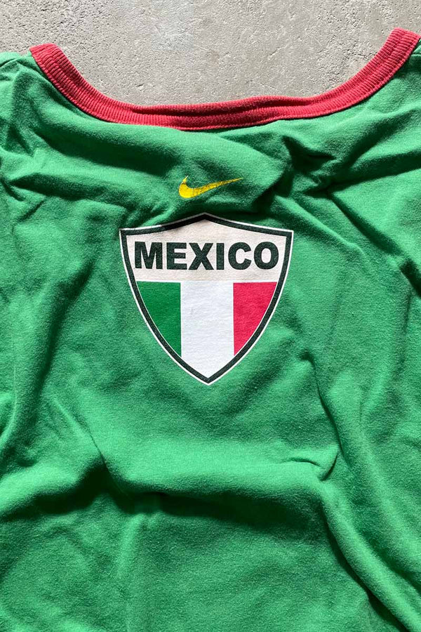 MADE IN MEXICO Y2K EARLY 00'S RINGER T-SHIRT / GREEN [SIZE: 2XL USED]