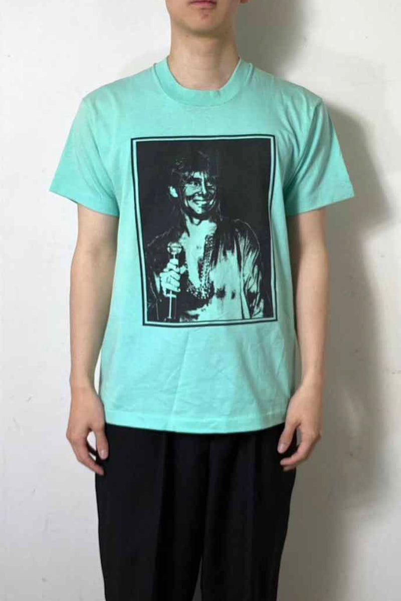 MADE IN USA 90s S/S KEEPIN' UP WITH THE JONES PRINT T-SHIRT / GREEN [SIZE: L USED]