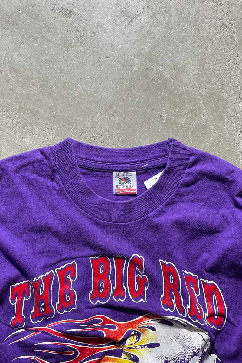 MADE IN USA 90'S SKULL PRINT T-SHIRT / PURPLE [SIZE: M USED]