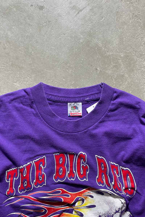 MADE IN USA 90'S SKULL PRINT T-SHIRT / PURPLE [SIZE: M USED]