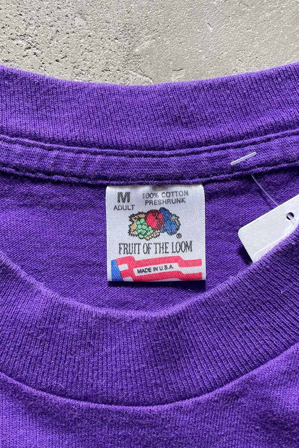 MADE IN USA 90'S SKULL PRINT T-SHIRT / PURPLE [SIZE: M USED]