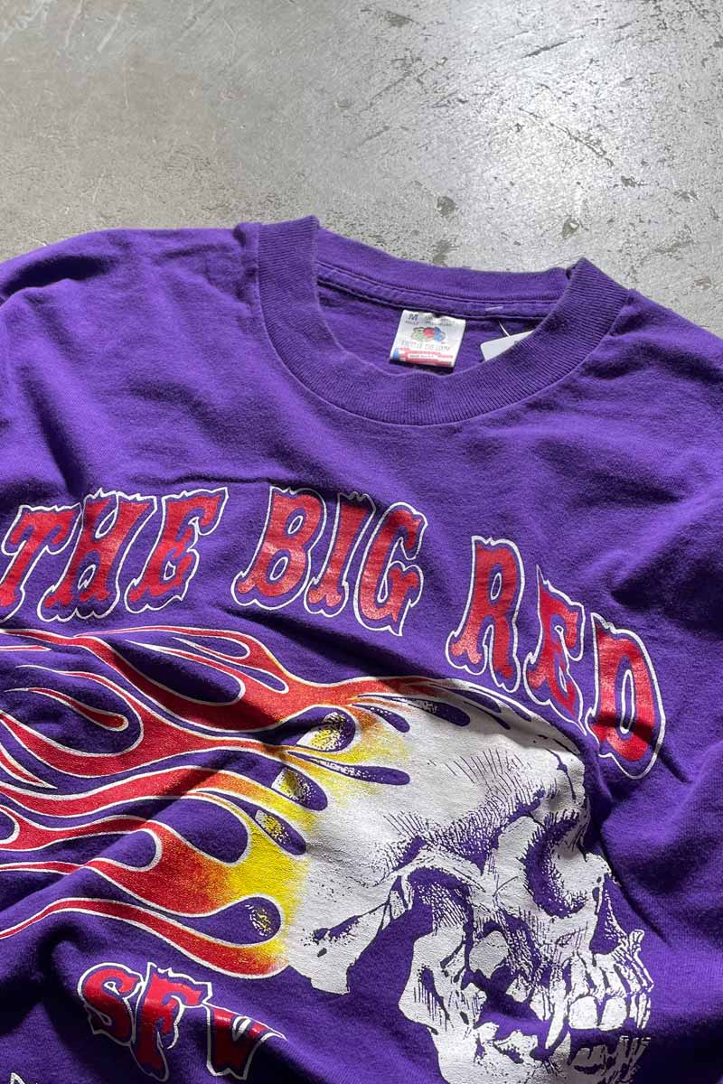 MADE IN USA 90'S SKULL PRINT T-SHIRT / PURPLE [SIZE: M USED]