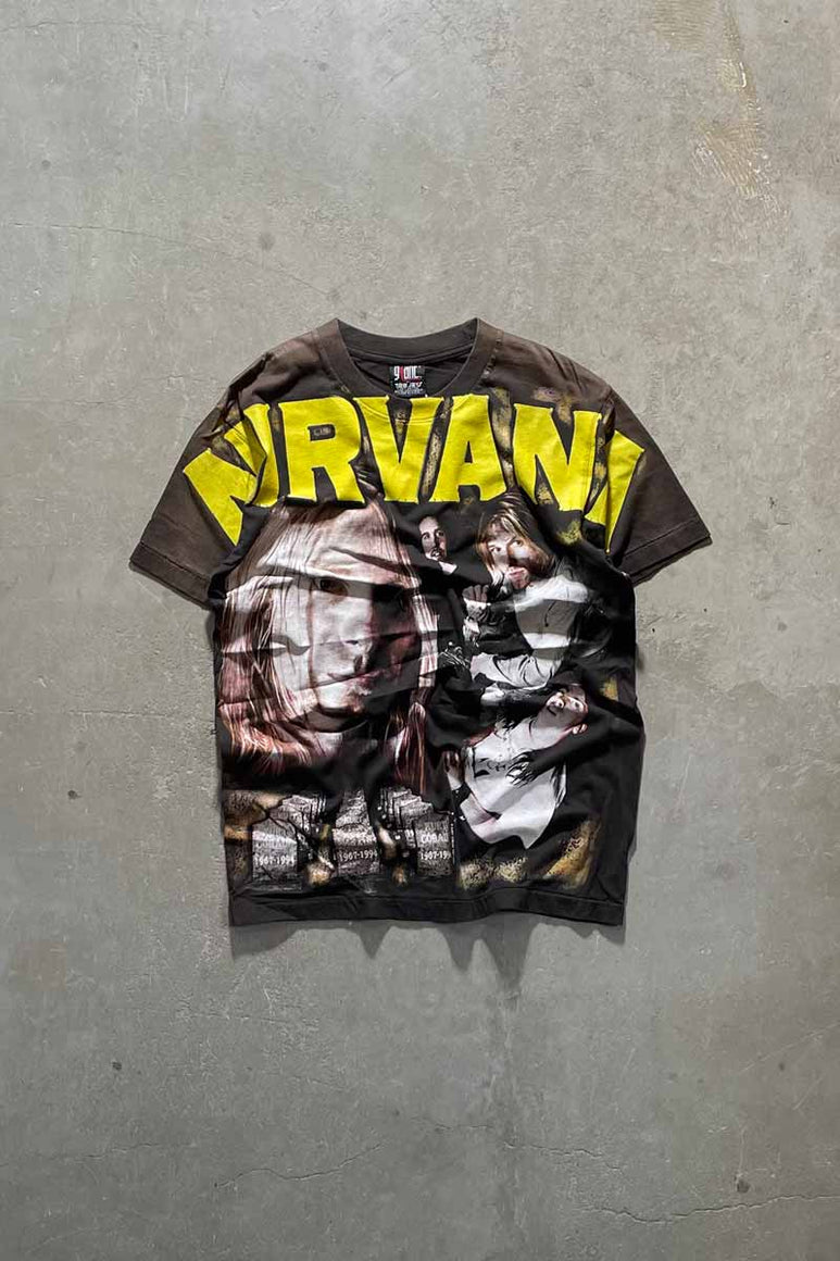 MADE IN USA 90'S NIRVANA BAND T-SHIRT / BLACK [SIZE: L USED]