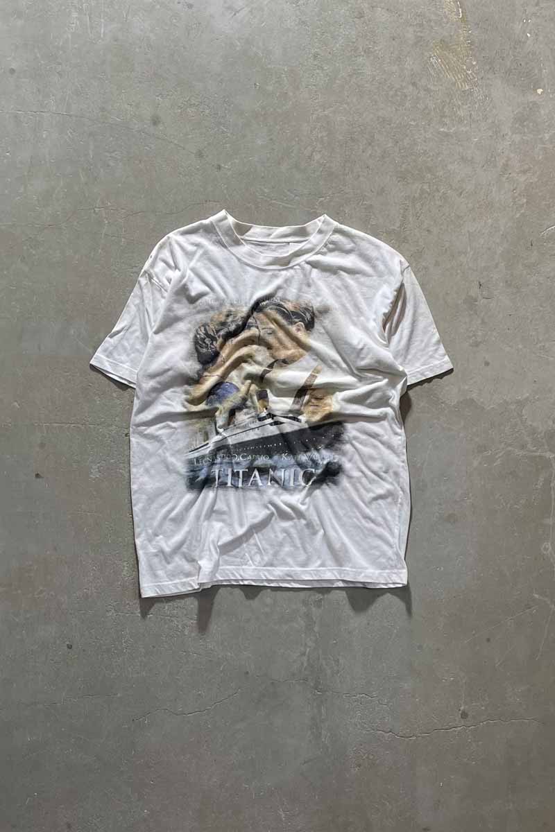 TITANIC MOVIE T-SHIRT / WHITE [SIZE: M相当 USED]