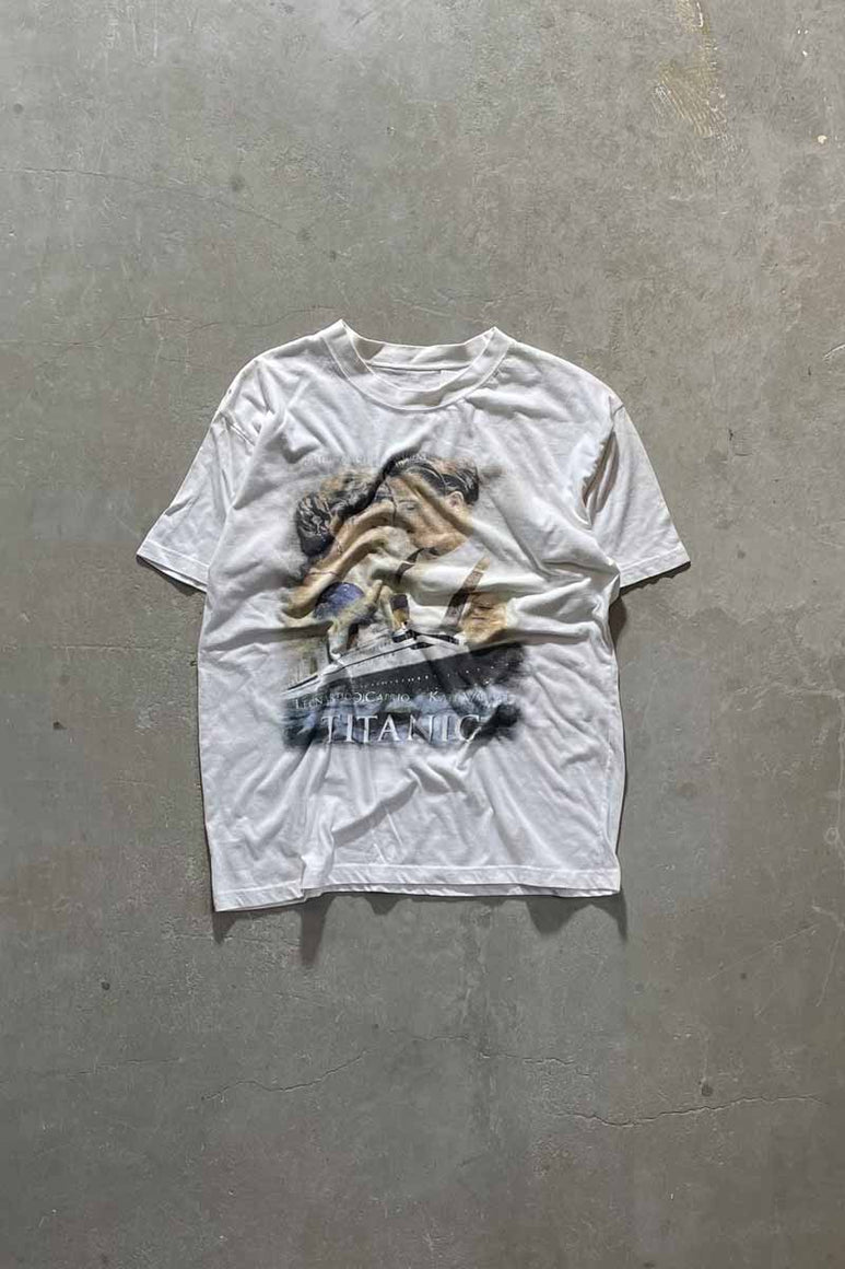 TITANIC MOVIE T-SHIRT / WHITE [SIZE: M相当 USED]