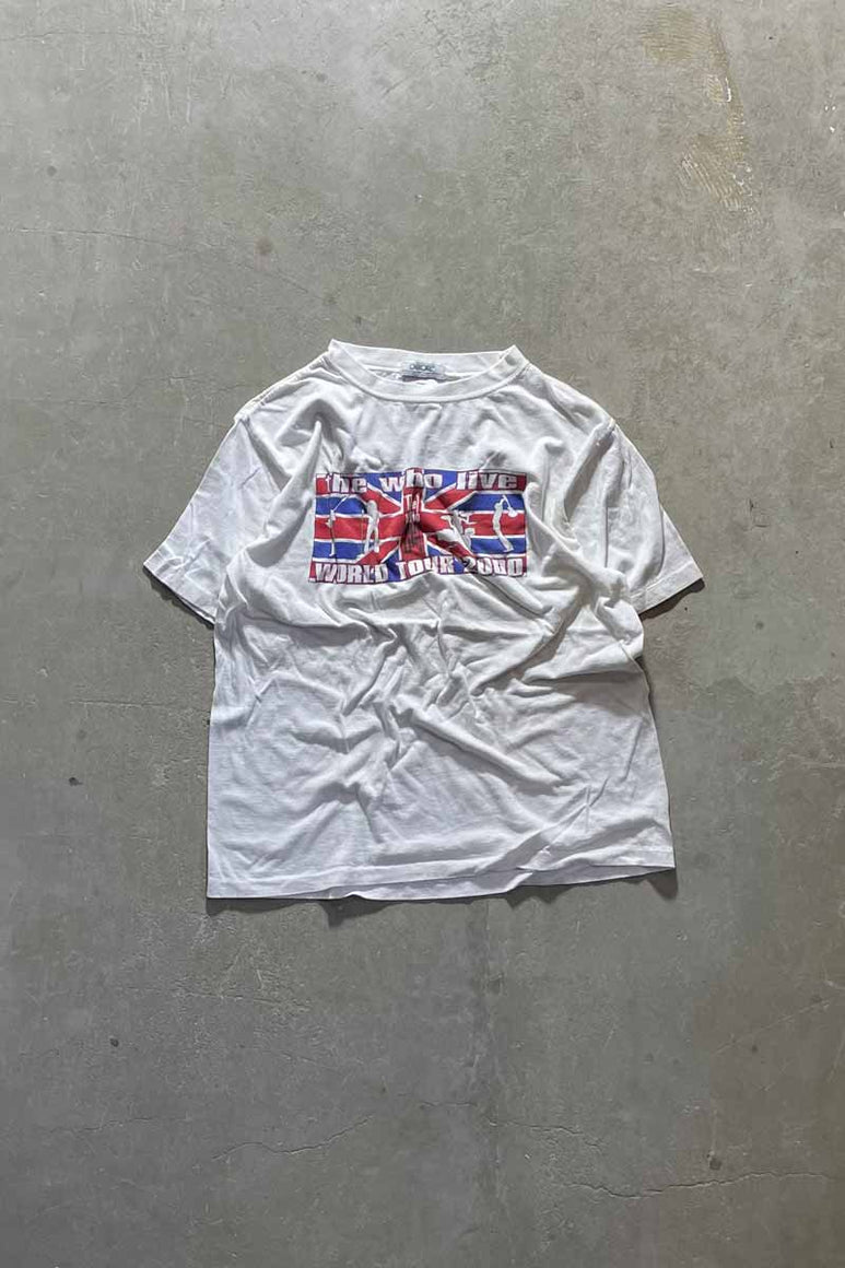 00'S THE WHO 2000 WORLD TOUR BAND T-SHIRT / WHITE [SIZE: M USED]