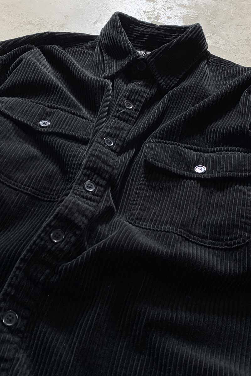 90'S L/S CORDUROY SHIRT JACKET / BLACK [SIZE: XL USED]