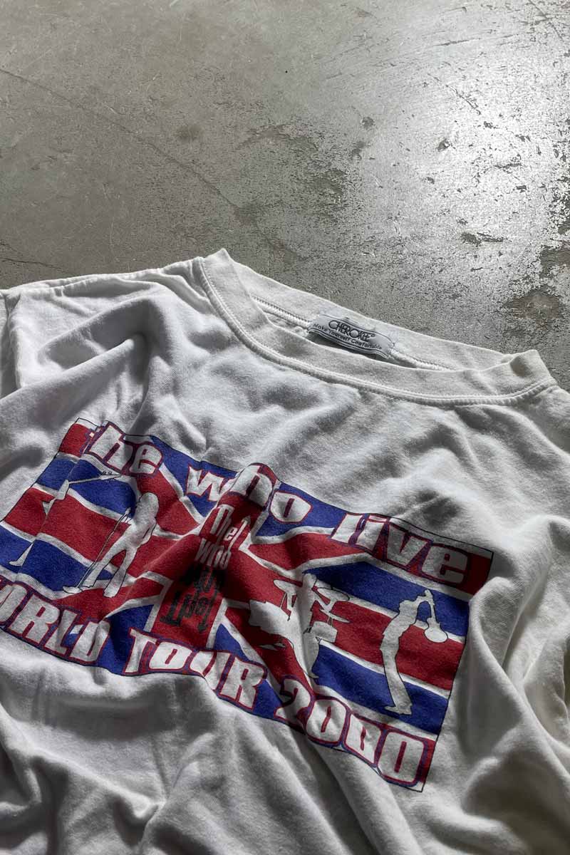 00'S THE WHO 2000 WORLD TOUR BAND T-SHIRT / WHITE [SIZE: M USED]