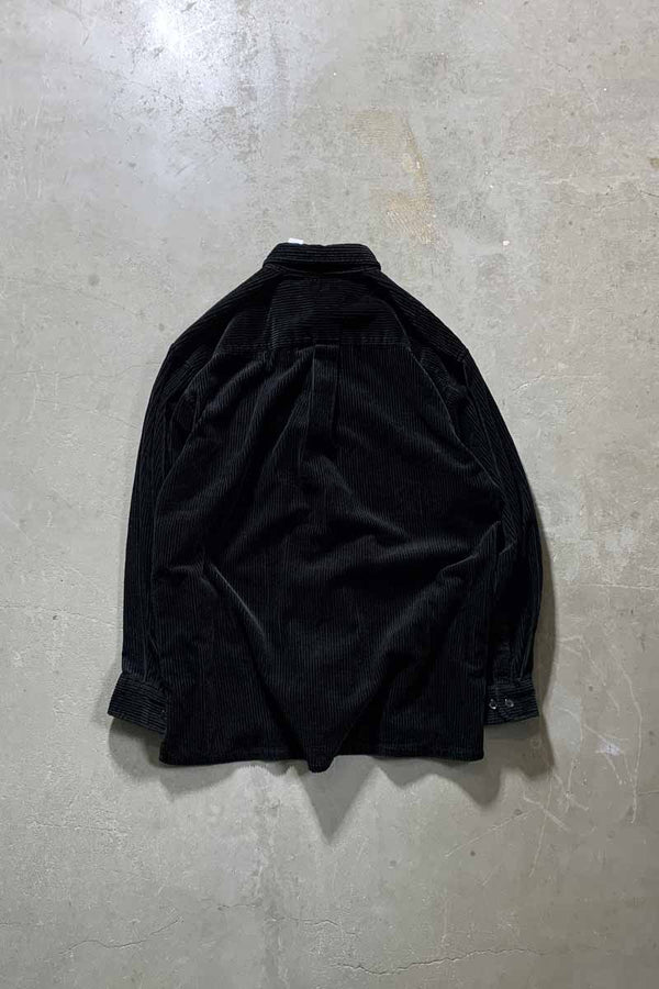 90'S L/S CORDUROY SHIRT JACKET / BLACK [SIZE: XL USED]