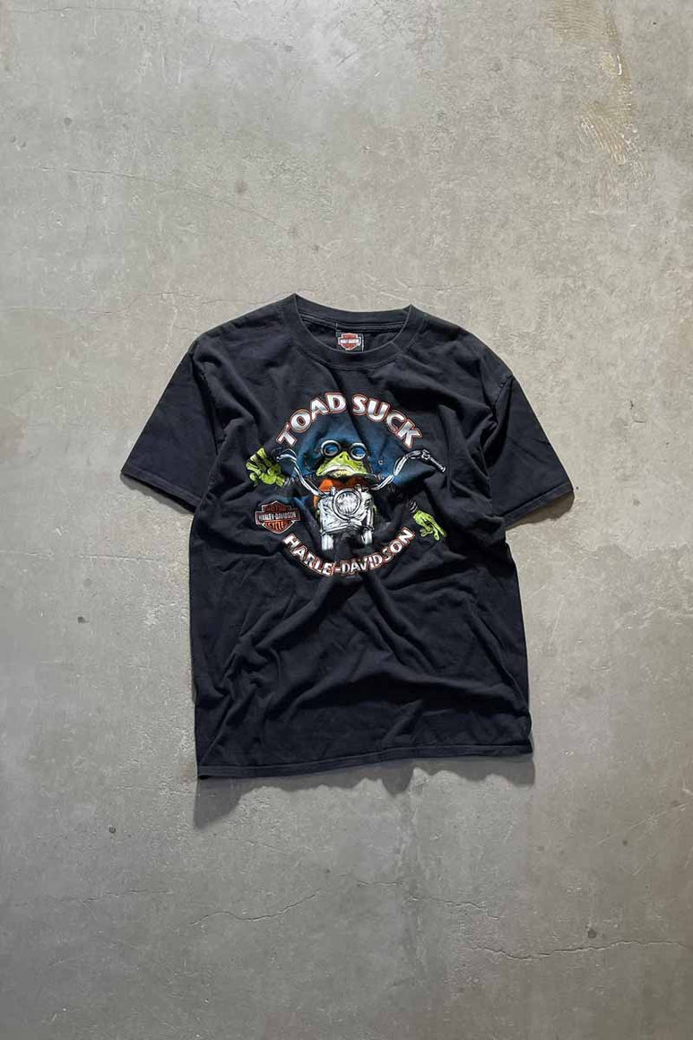 11'S TOAD SUCK PRINT MOTOR CYCLE T-SHIRT / BLACK [SIZE: L USED]