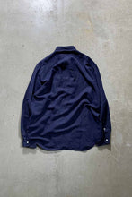 画像をギャラリービューアに読み込む, 90&#39;S L/S B.D SILK LINEN BLAKE SHIRT / NAVY [SIZE: L USED]
