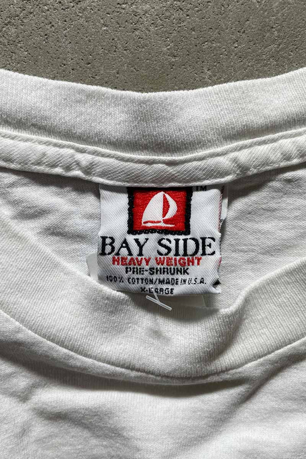 MADE IN USA 90'S SLICK 6 T-SHIRT / WHITE [SIZE: XL USED]
