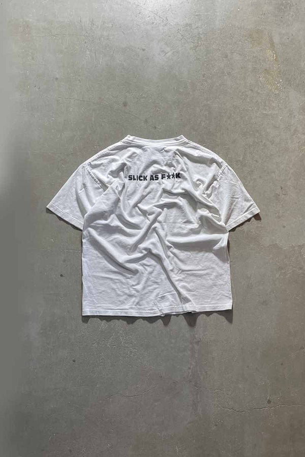 MADE IN USA 90'S SLICK 6 T-SHIRT / WHITE [SIZE: XL USED]