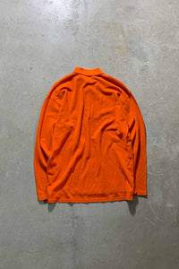 MADE IN PORTUGAL 90'S L/S LOGO ONE POINT POLO SHIRT / ORANGE [SIZE: M USED]