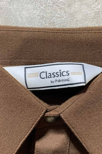 L/S DESIGN POLO SHIRT / BROWN [SIZE: XL USED]