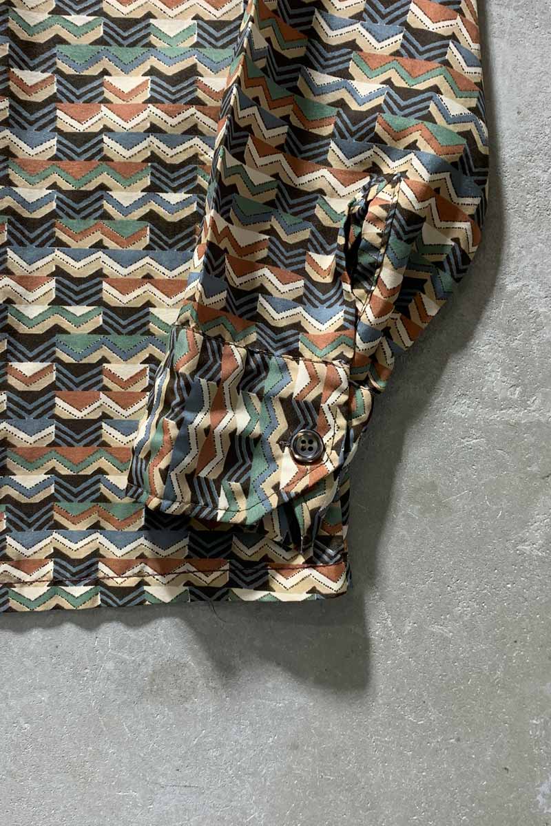 MADE IN USA 70'S L/S DESIGN SHIRT / MULTI [SIZE: M USED]