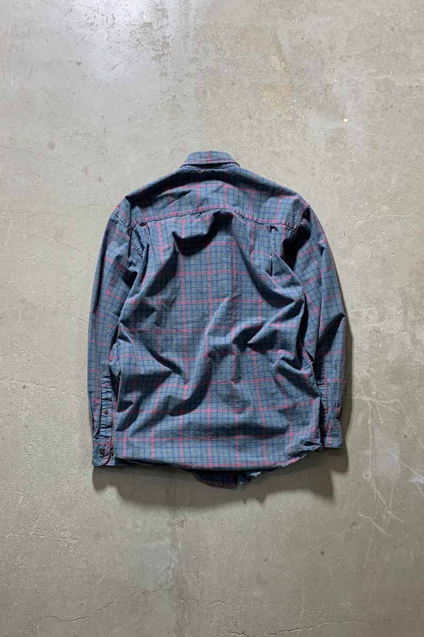 90'S L/S B.D COTTON CHECK SHIRT / PURPLE [SIZE: S USED]