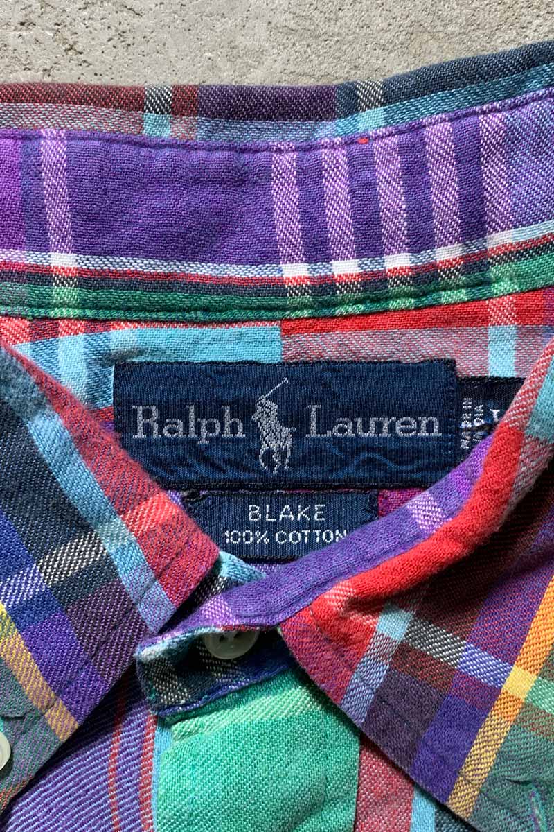 90's Long Sleeve Button-Down Cotton Check Blake Shirt / Multi [SIZE: L USED]