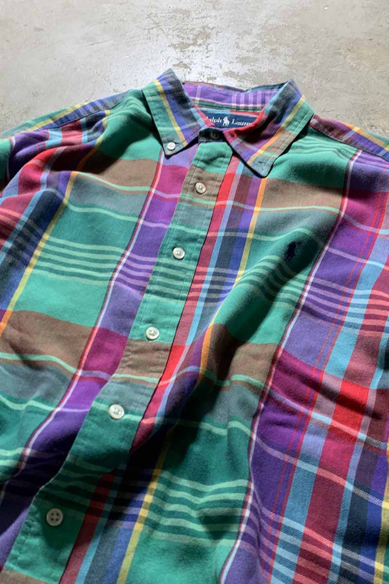 90's Long Sleeve Button-Down Cotton Check Blake Shirt / Multi [SIZE: L USED]