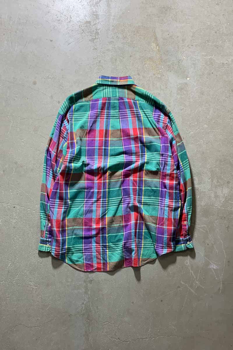 90's Long Sleeve Button-Down Cotton Check Blake Shirt / Multi [SIZE: L USED]