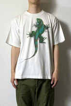 画像をギャラリービューアに読み込む, 90&#39;S S/S LIZARD PRINT ANIMAL T-SHIRT / WHITE [SIZE: L USED]
