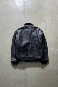 90'S G-1 FLIGHT LEATHER JACKET W/CUSTOM LINER / BLACK [SIZE: M USED]