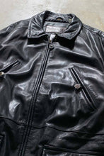 画像をギャラリービューアに読み込む, 90&#39;S LEATHER MIDDLE COAT / BLACK [SIZE: L USED]
