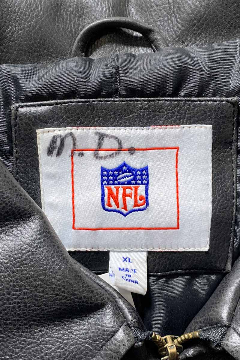 90-00'S MINNESOTA VIKINGS VEGAN LEATHER STADIUM JACKET / PURPLE [SIZE: XL USED]