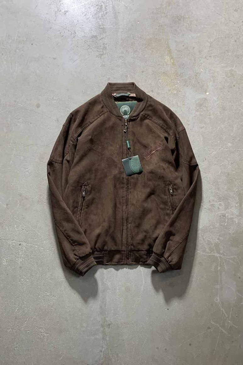 90'S VEGAN SUEDE JACKET / BROWN [SIZE: M DEADSTOCK/NOS]