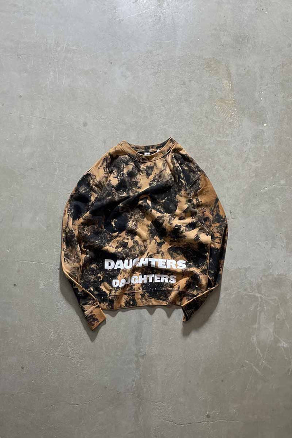 LOGO PRINT BLEACHED SWEATSHIRT / BLACK [SIZE: M USED]