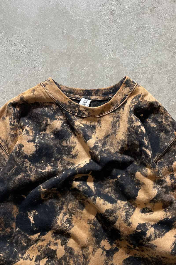 LOGO PRINT BLEACHED SWEATSHIRT / BLACK [SIZE: M USED]