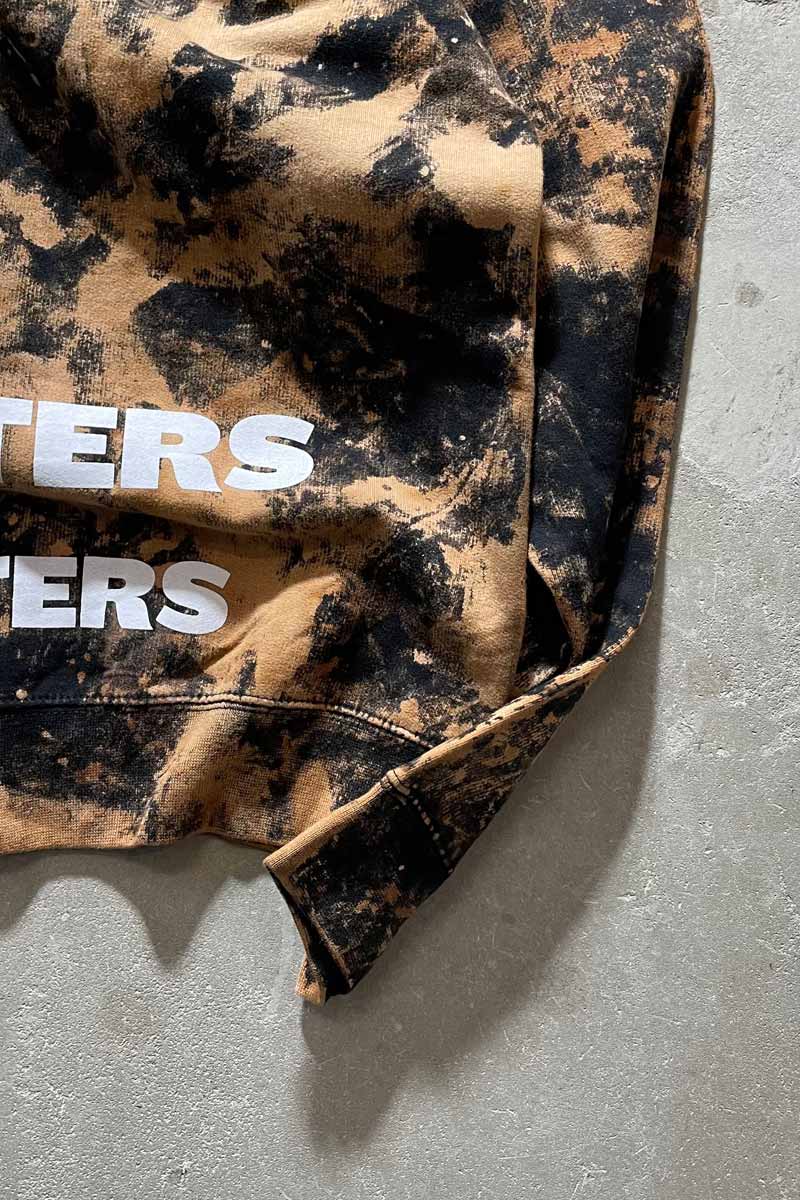 LOGO PRINT BLEACHED SWEATSHIRT / BLACK [SIZE: M USED]