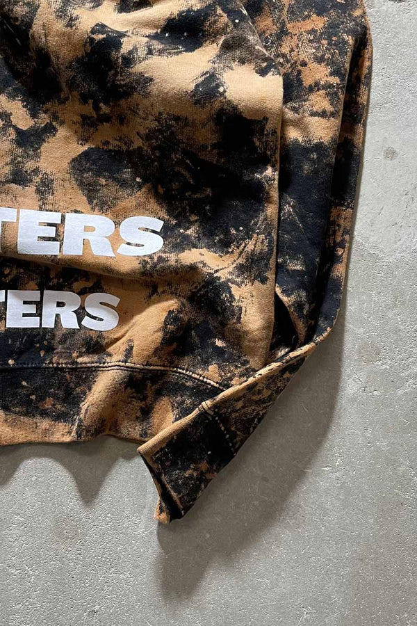 LOGO PRINT BLEACHED SWEATSHIRT / BLACK [SIZE: M USED]