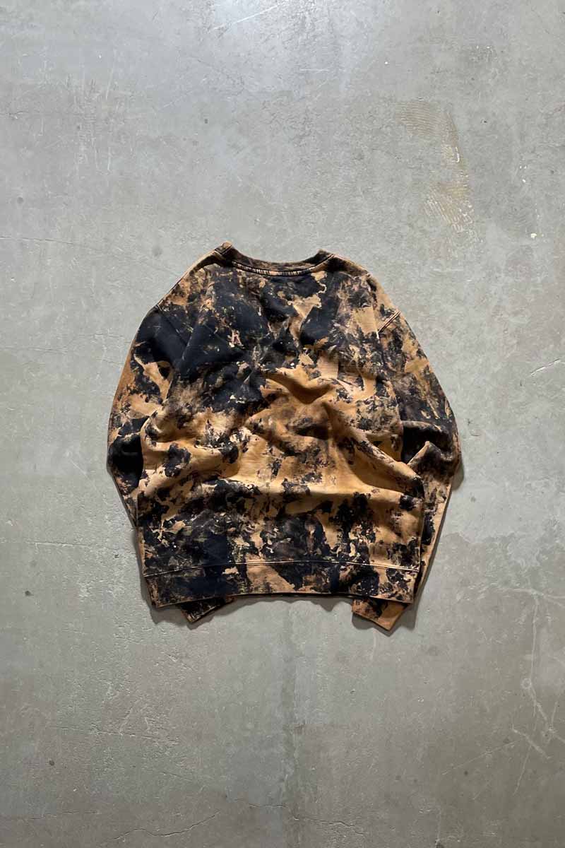 LOGO PRINT BLEACHED SWEATSHIRT / BLACK [SIZE: M USED]