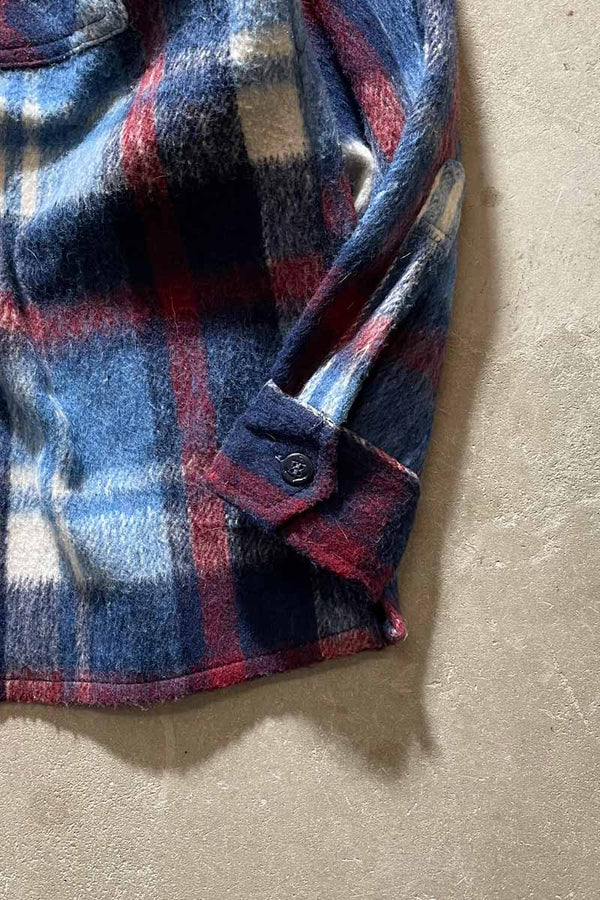 70-80s C.P.O. FLANNEL L/S SHIRT / BLUE [SIZE: M USED]