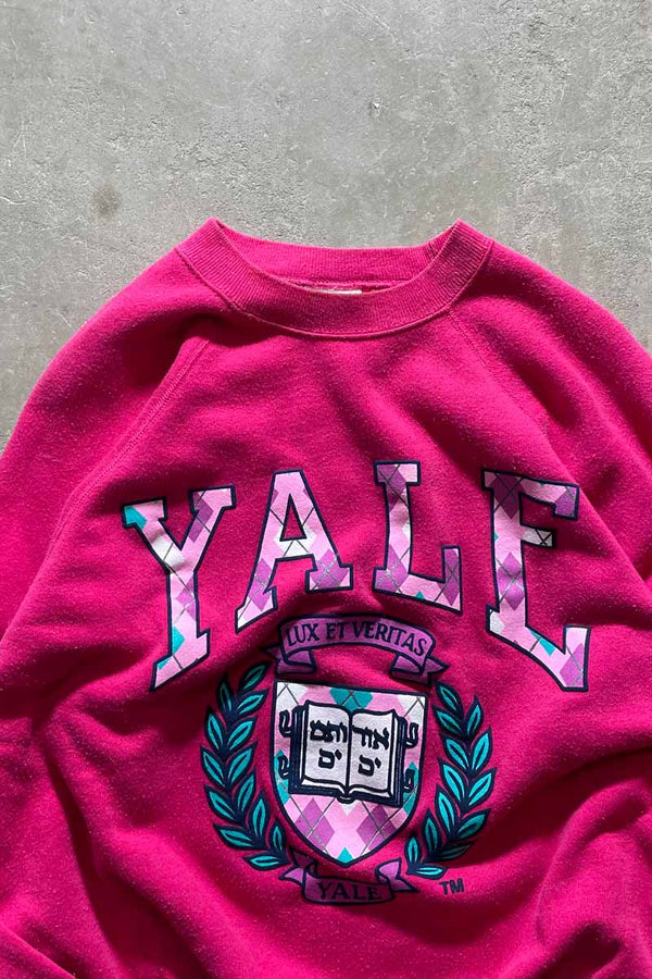 YALE COLLEGE LOGO SWEATSHIRT / PINK [SIZE: XL USED]