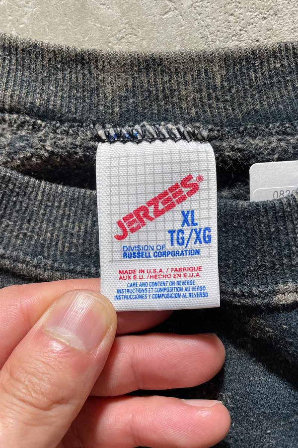 MADE IN USA 90'S BEAVER BLEACHED SWEATSHIRT / BLACK [SIZE: XL USED]