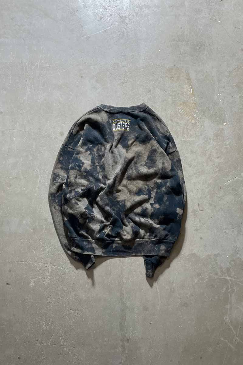 MADE IN USA 90'S BEAVER BLEACHED SWEATSHIRT / BLACK [SIZE: XL USED]