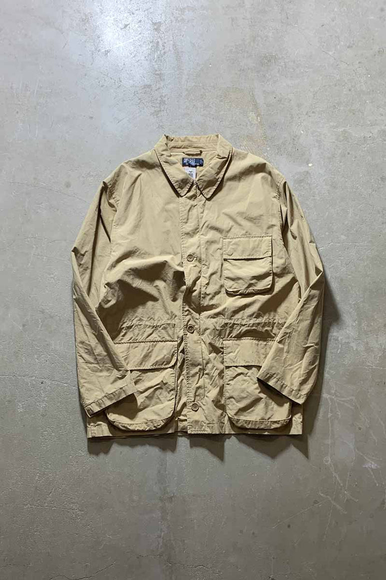 90'S ZIP UP MIDDLE COAT / BEIGE [SIZE: L USED]